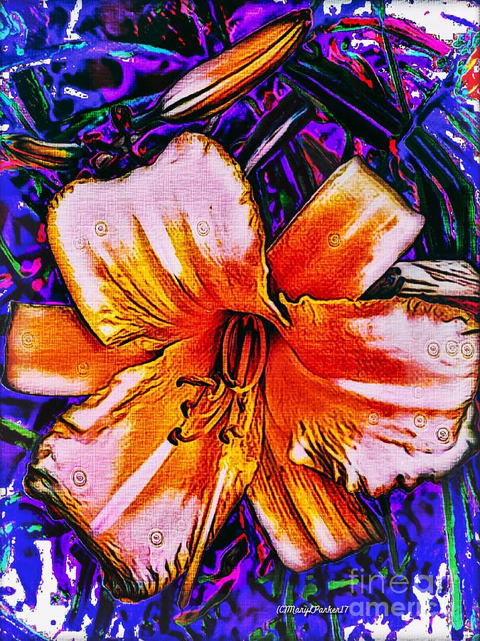 Crazy Day  Lily  Copyright  Mary Lee Parker 17,  Mixed Media by MaryLee Parker