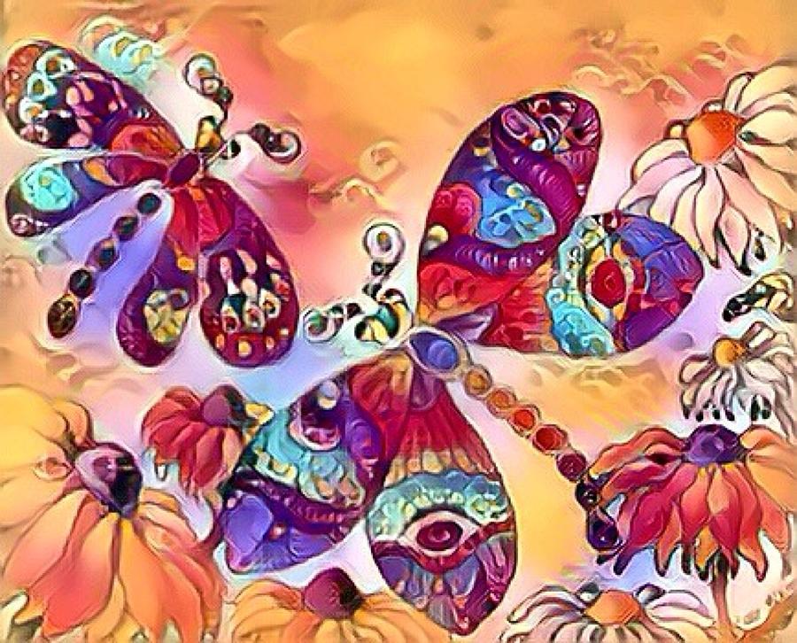 Crazy Dragonflies Digital Art by Megan Walsh