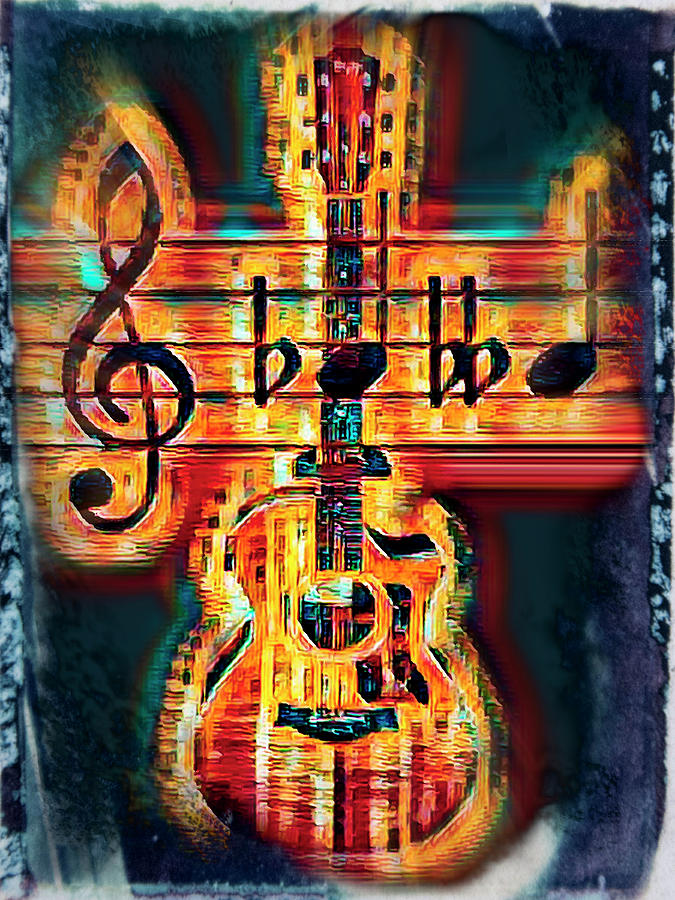 Crazy Fingers Guitar Colorful Art Photograph by Debra and Dave Vanderlaan