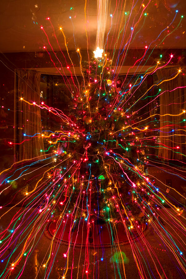 Crazy Fun Christmas Tree Lights Abstract Print Photograph by James BO Insogna