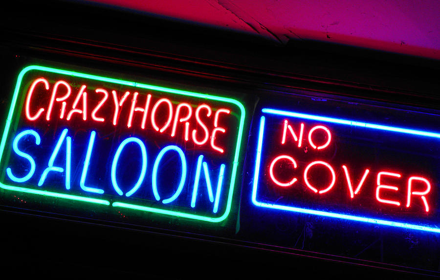 Neon Photograph - Crazy Horse Saloon by Elizabeth Hoskinson