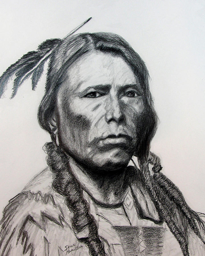 Crazy Horse Drawing by Stan Hamilton