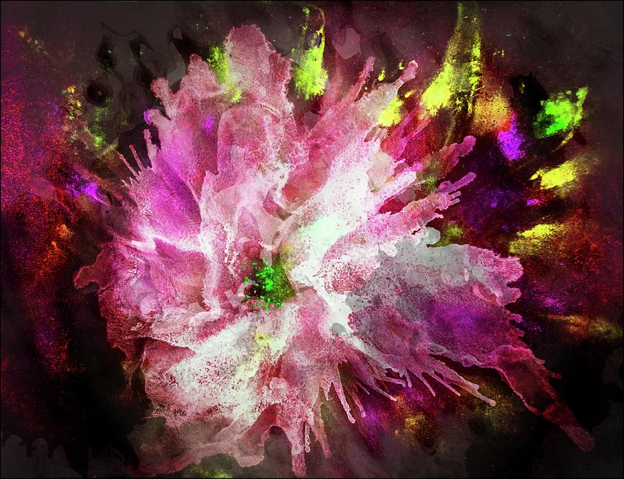 Crazy pink Flower Painting by Lilia S