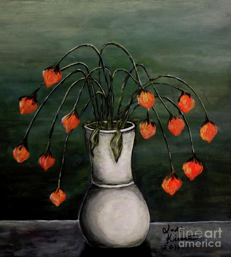 Crazy Red Flowers Painting by Judy Kirouac