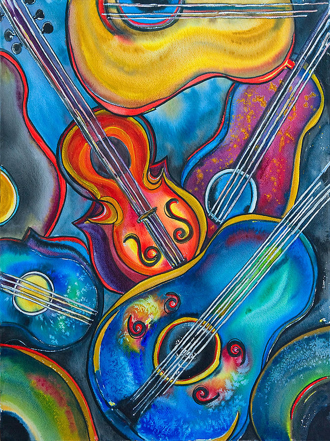 Crazy Strings Painting by Cheryl Ehlers