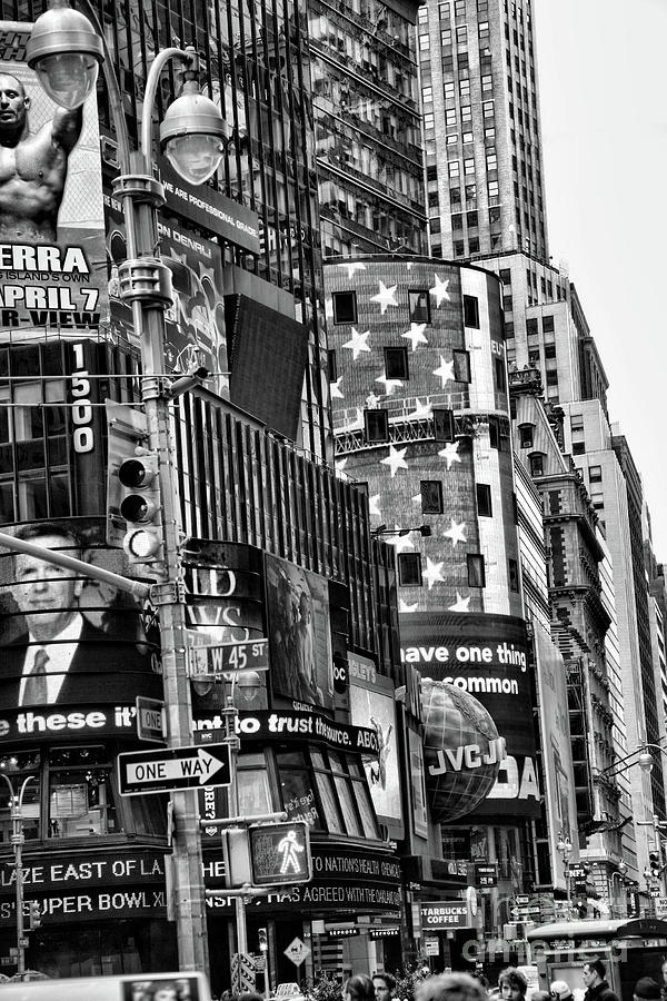 Crazy Times Square Black NYC 2007 Photograph by Chuck Kuhn