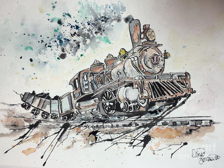 Crazy Train Painting by Denise Tomasura