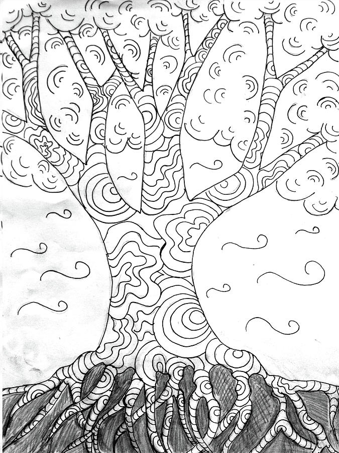 Crazy Tree Drawing by Melissa Hartner - Fine Art America