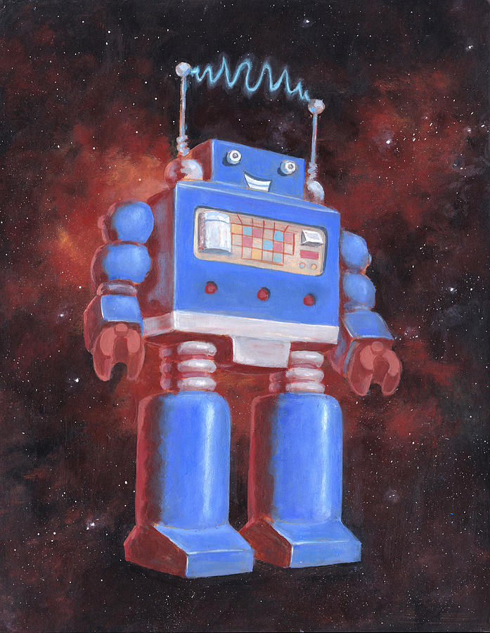 Happy Bot Painting by Tony Sid Happy Bot Painting by Tony Sid