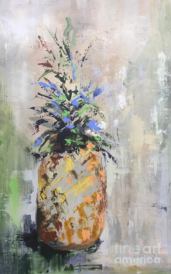 Cream Pineapple Painting by Karen Ahuja