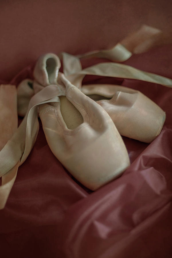 Vintage Photograph - Creamy ballet shoes by Jaroslaw Blaminsky