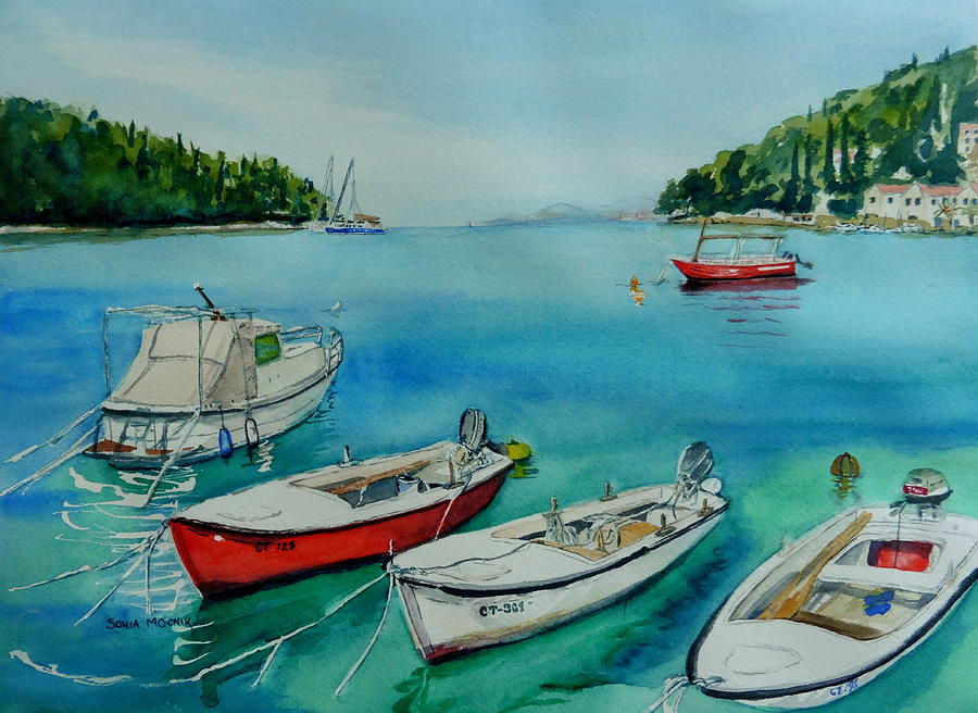 Creation coastline Painting by Sonia Mocnik