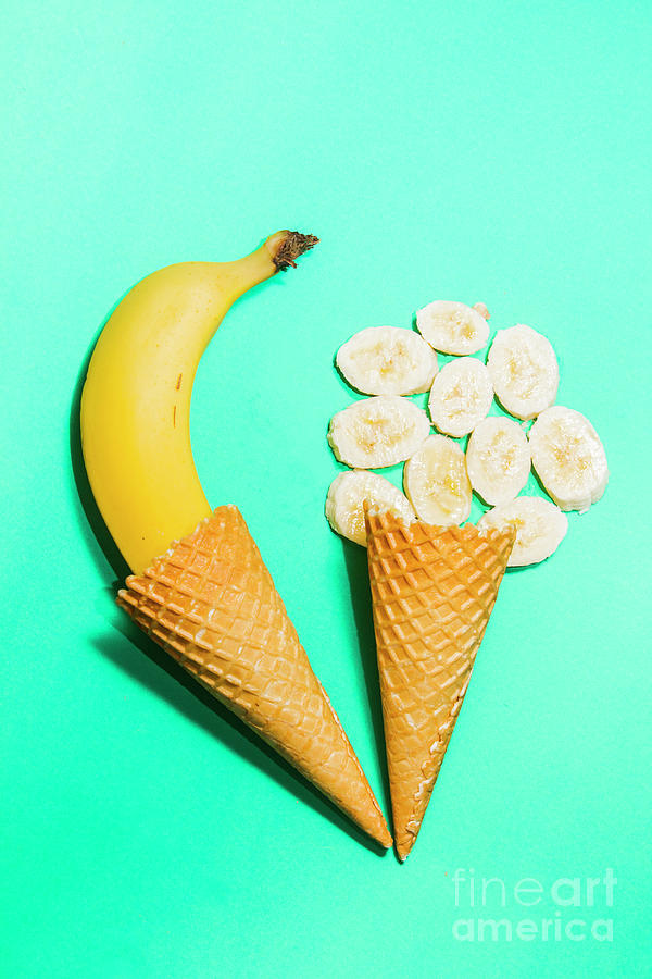 Creative banana ice-cream still life art Photograph by Jorgo Photography