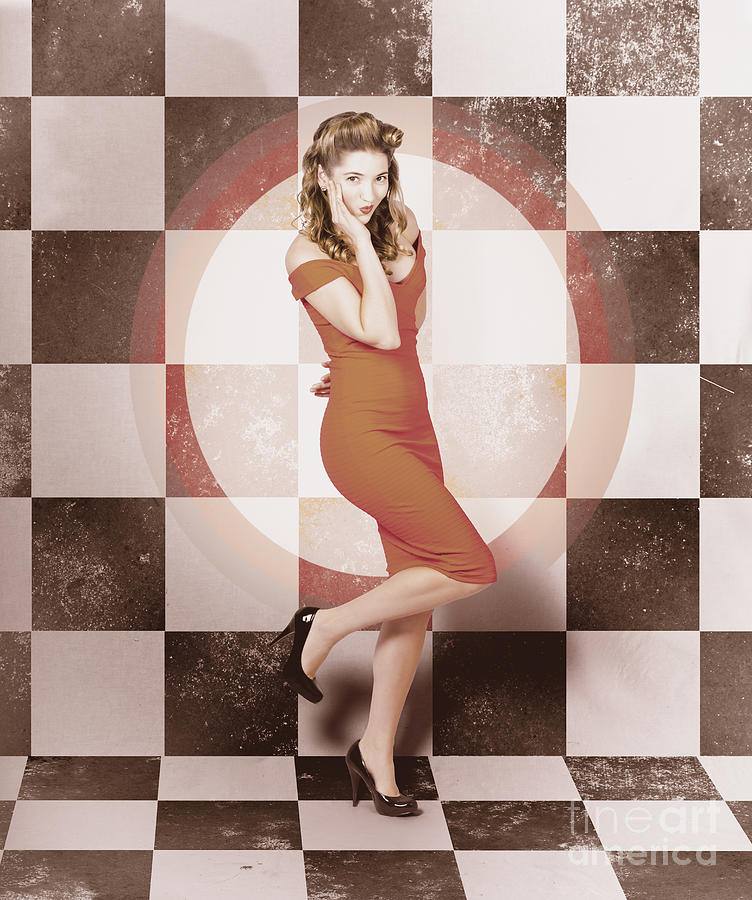 Creative vintage pin-up girl in 50s retro diner Photograph by Jorgo Photography