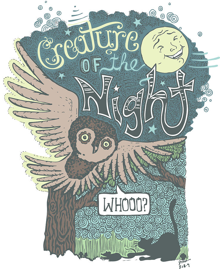 Owl Digital Art - Creature of the Night by Jennifer Kelly
