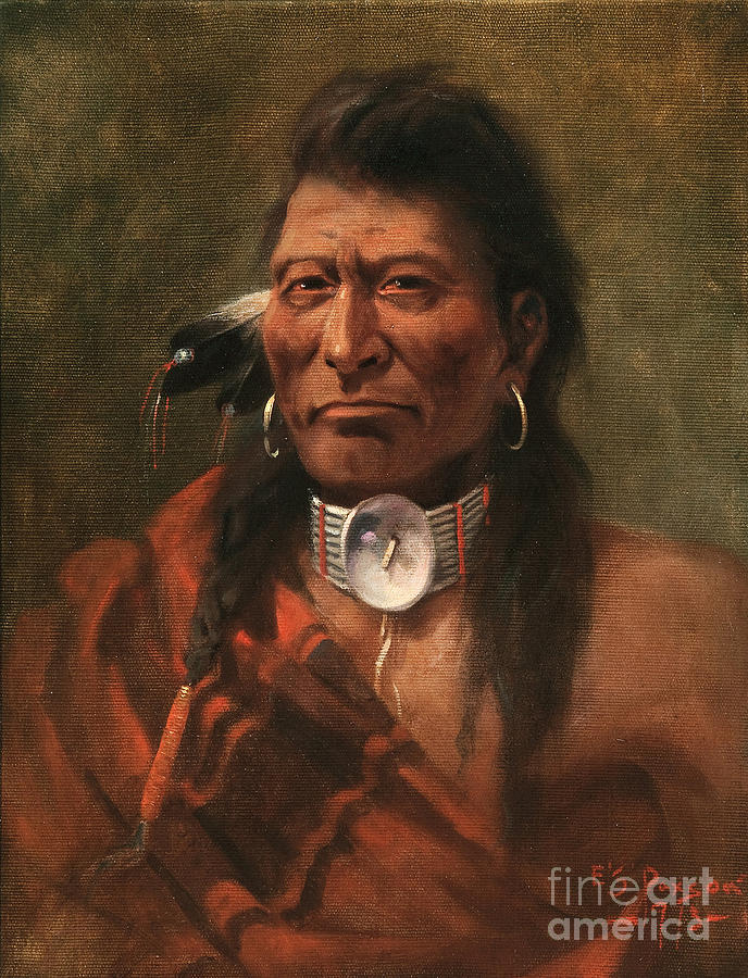 Cree Chief Painting by Celestial Images