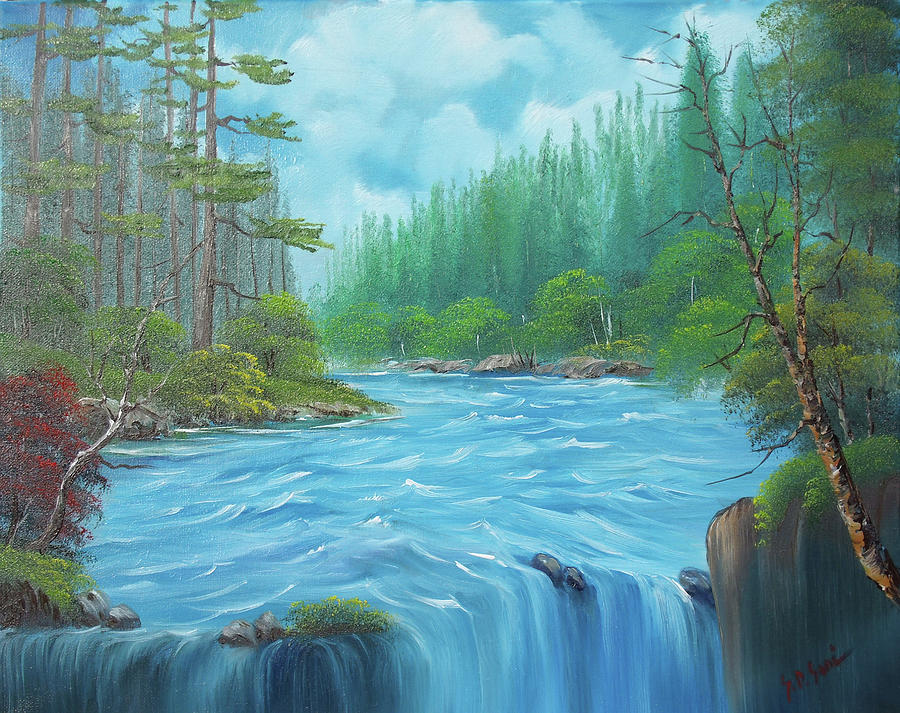 Creek Falls Painting by Sead Pozegic | Fine Art America