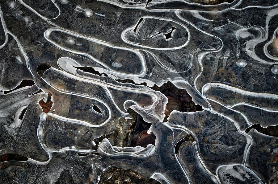 Creek Ice Abstract 1 Photograph by Cathy Mahnke