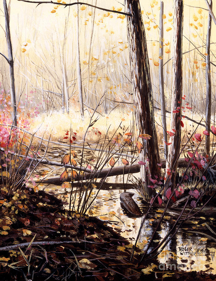 Creek in the Woods Painting by Roger Witmer