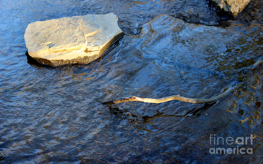 Nature Photograph - Creek Rock Abstract by Karen Adams