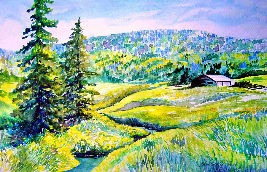 Tree Painting - Creek to the Cabin by Jo Smoley