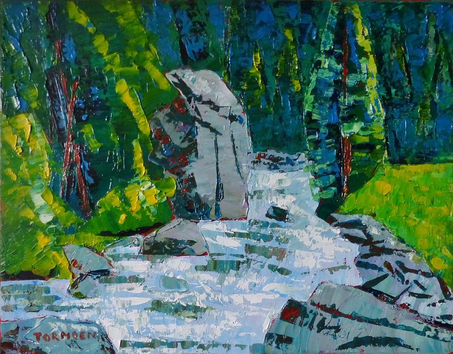 Tree Painting - Creek with Rocks by Susan Tormoen