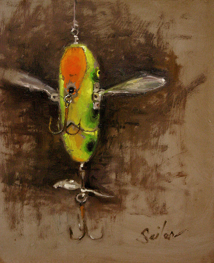 Still Life Painting - Creeper Muskie Lure by Larry Seiler