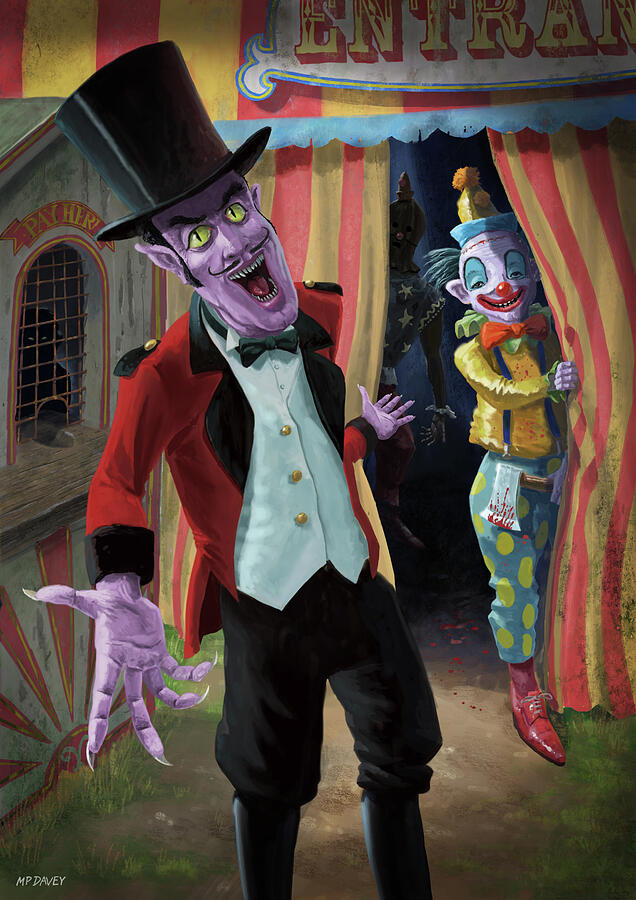 Creepy Circus Painting by Martin Davey
