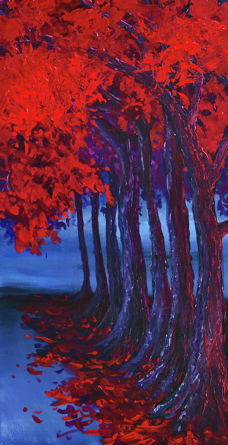 Fall Painting - Creepy Forest Walk by Haley Grebe