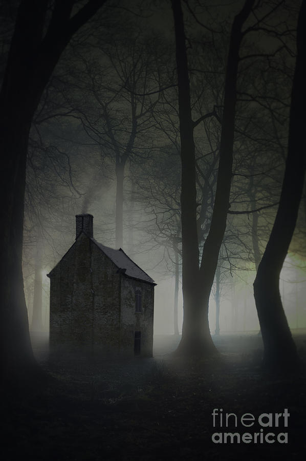 Creepy House In The Forest At Night  Photograph by Lee Avison