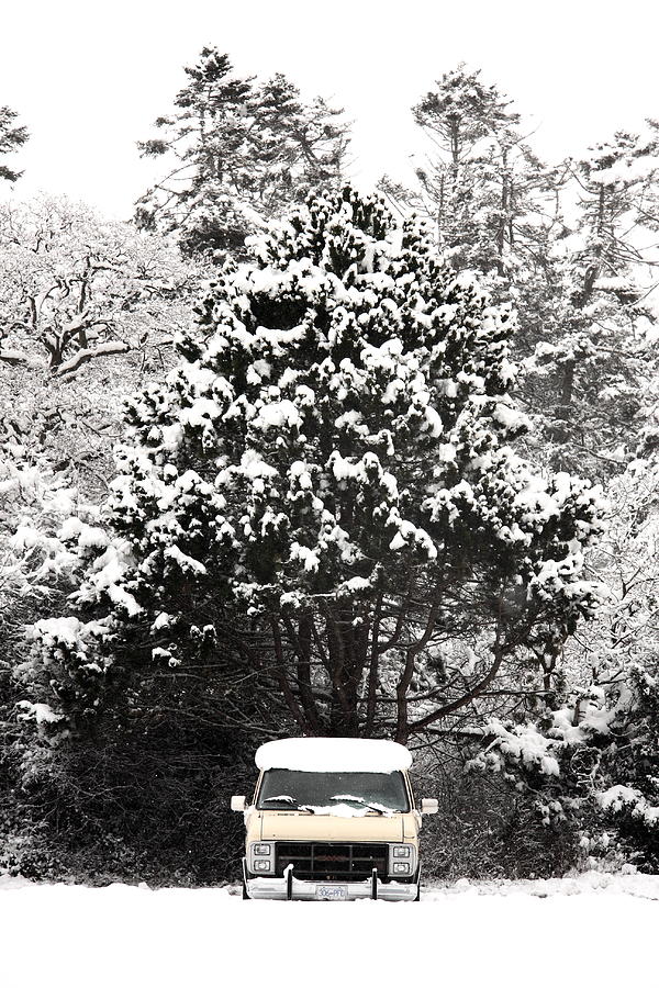 Creepy Van Softened By Snowfall Is Still A Creepy Van Photograph by Kreddible Trout