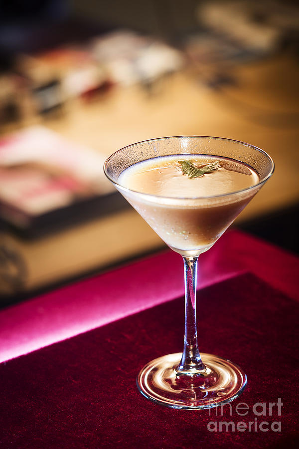 Creme Caramel Martini Cocktail In Bar Photograph