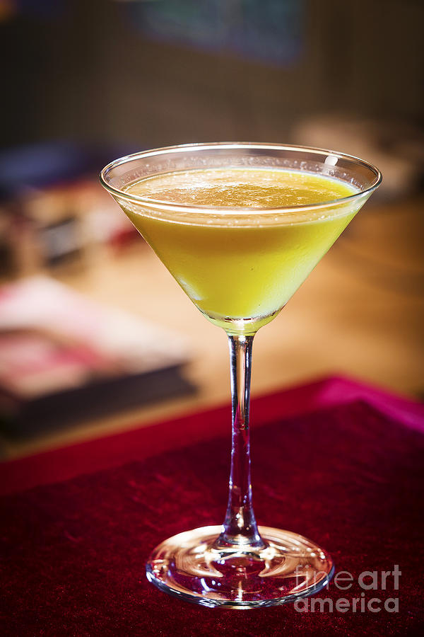 Creme Caramel Martini Cocktail In Trendy Bar Photograph