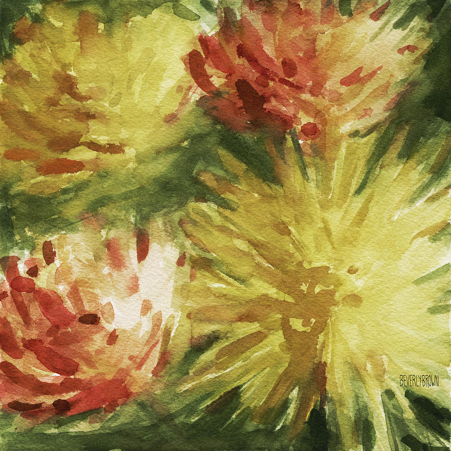 Floral Painting - Cremon Mums by Beverly Brown