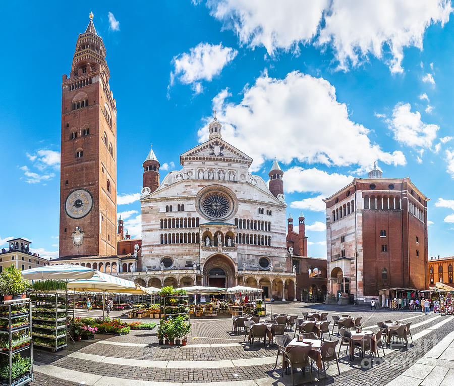 Cremona market square with Cathedral Photograph by JR Photography