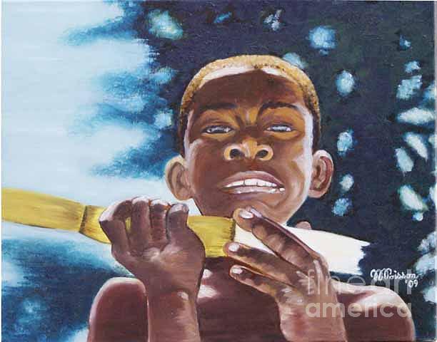 Eating Painting - Creole Bum Jum Pran Kan by Jean-Marie Poisson