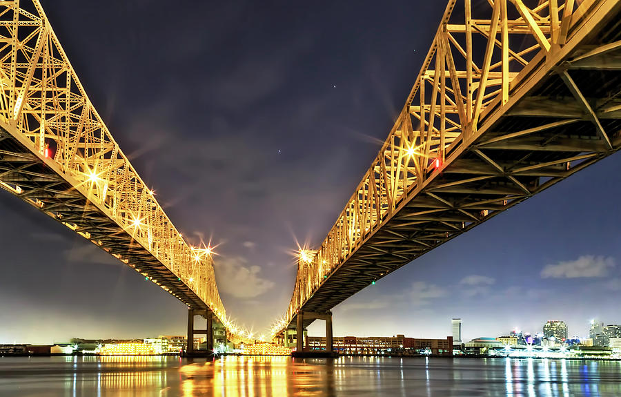 New Orleans Photograph - Crescent City Bridge in New Orleans by Kay Brewer