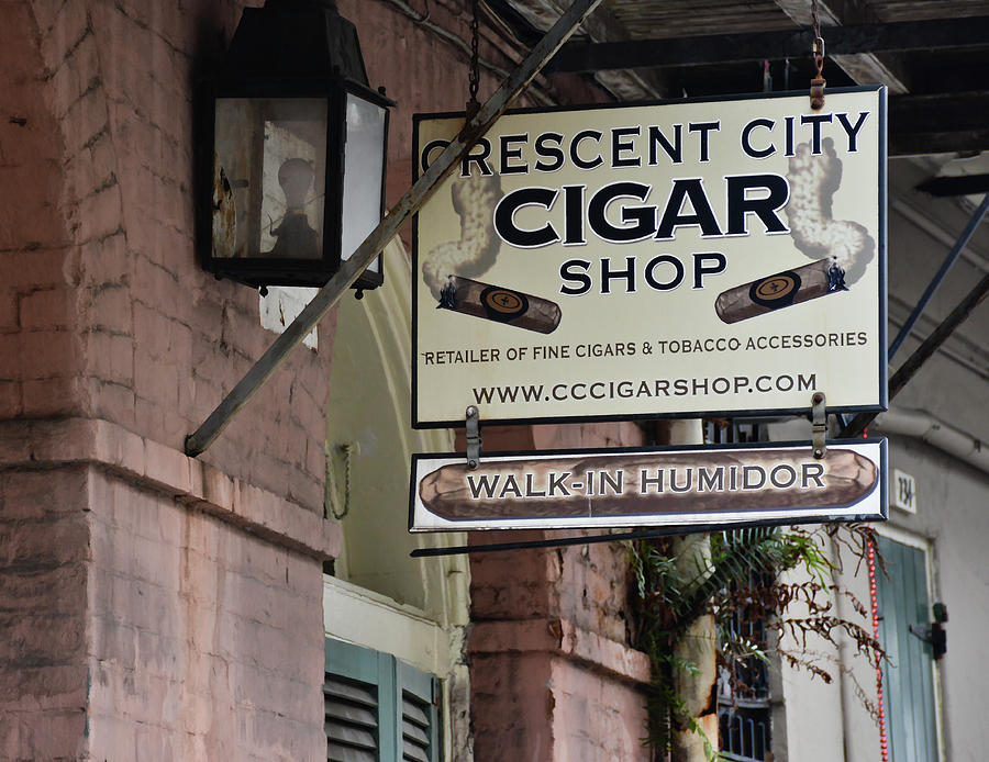 Crescent City Cigar Shop Signage - New Orleans Photograph by Greg Jackson