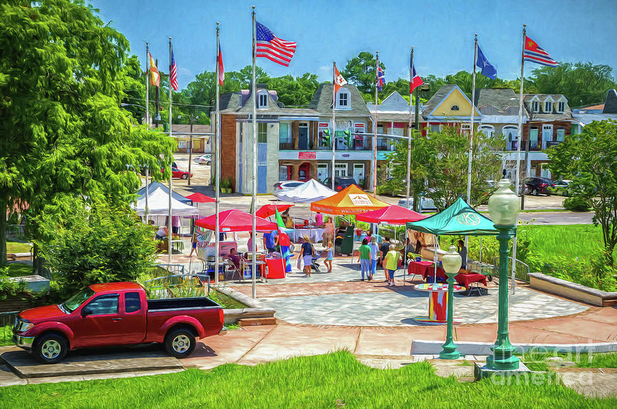 Crescent City Farmers Market Kenner - Painted Photograph by Kathleen K Parker