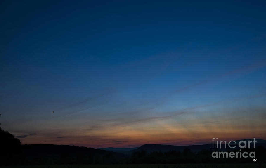 Crescent Moon and Sun Rays Photograph by Alana Ranney