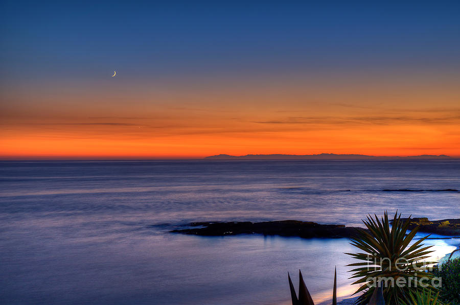 Crescent Moon at Sunset Photograph by Eddie Yerkish