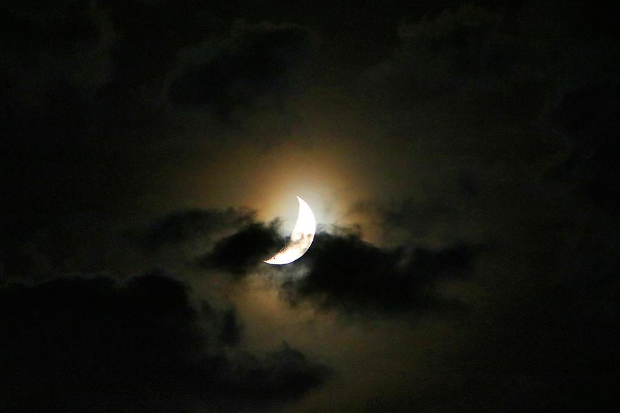 Crescent Moon in the Clouds 2 Photograph by Kathryn Meyer - Fine Art ...