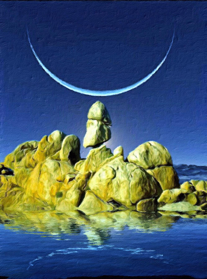 Crescent Moon Digital Art by Snake Jagger