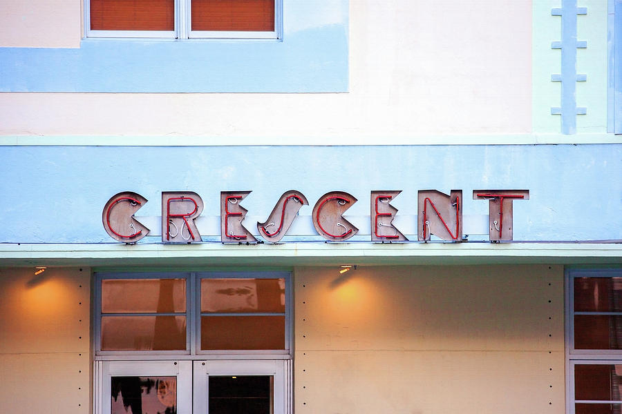 Sign Photograph - Crescent Resort - South Beach by Art Block Collections