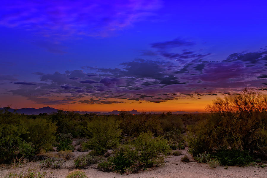 Tucson Photograph - Crescent Sunset h15 by Mark Myhaver