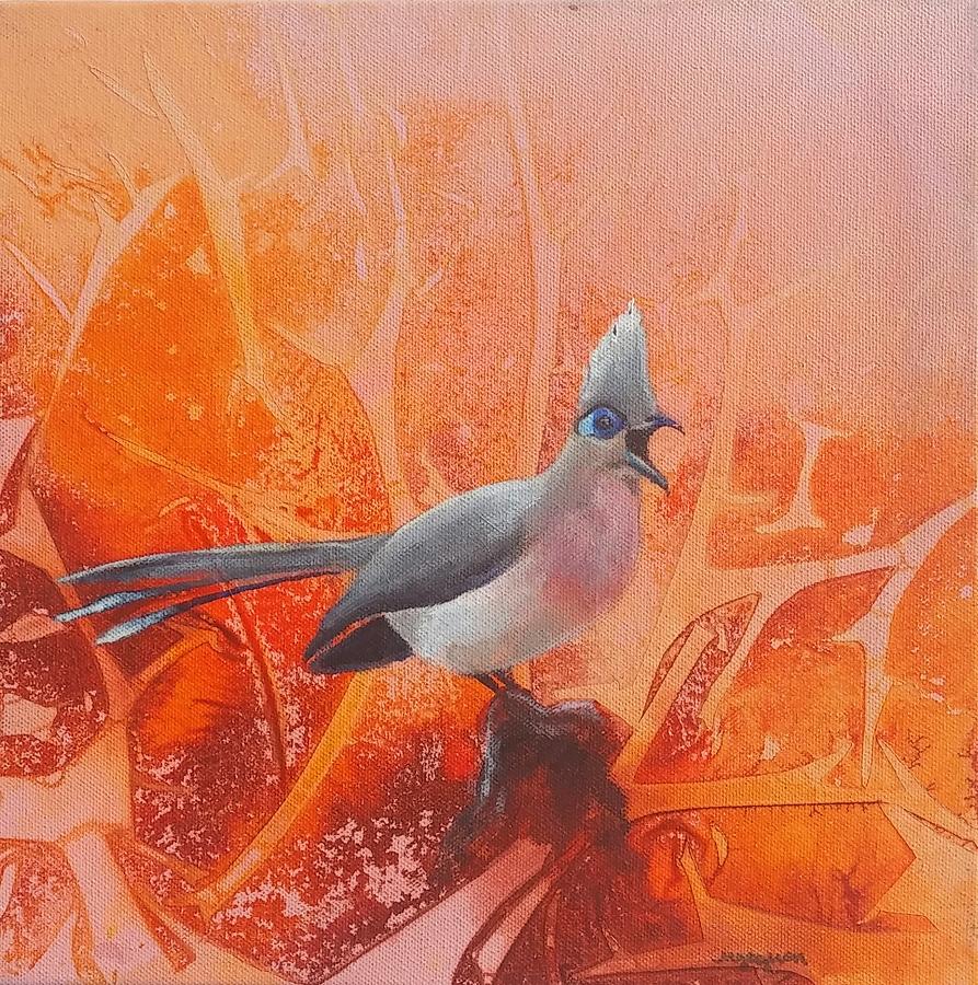 Abstract Painting - Crested Coua by Micah Goguen