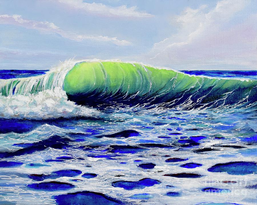Cresting Wave Painting by Mary Scott
