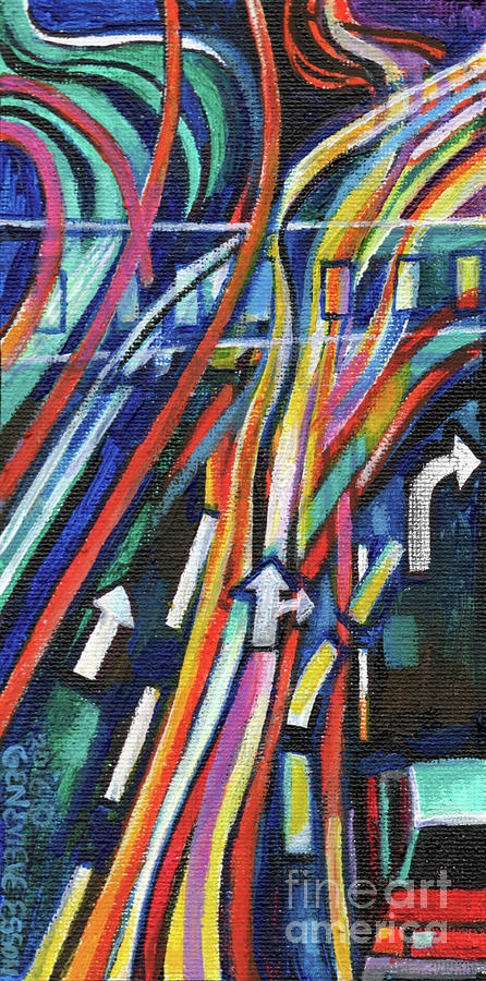 Creve Coeur Streetlight Banners Whimsical Motion 20 Painting by Genevieve Esson
