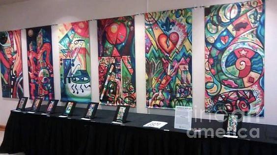 Creve Coeur Whimsical Motion Art Show And Banners On Display At Creve Coeur City Hall Painting by Genevieve Esson