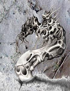 Dragon Digital Art - Crevice Creature by J P Lambert